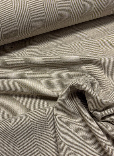 beige herringbone - wool touch jacquard - soft quality, perfect trouser fabric