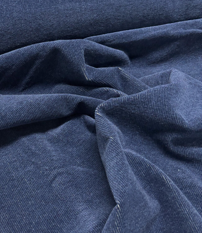 original blue indigo melee - washed corduroy - ribfluweel
