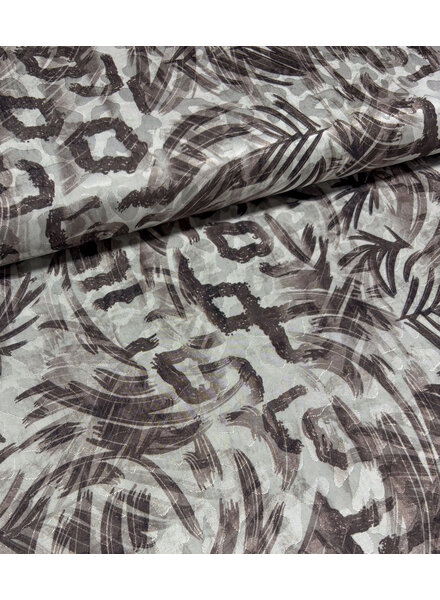 brown/beige jungle - woven leopard motif - viscose