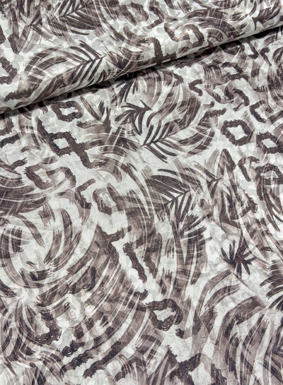 brown/beige jungle - woven leopard motif - viscose