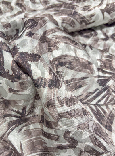 brown/beige jungle - woven leopard motif - viscose