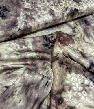 taupe / beige - woven leopard motif - viscose
