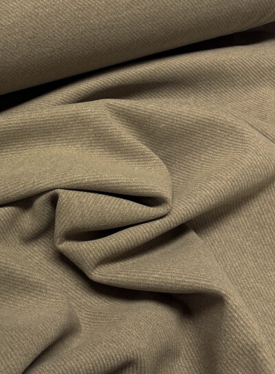 mushroom - cashmere touch coat fabric with twill structure