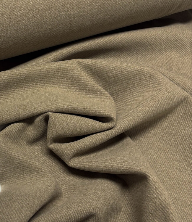 mushroom - cashmere touch mantelstof met keperstructuur