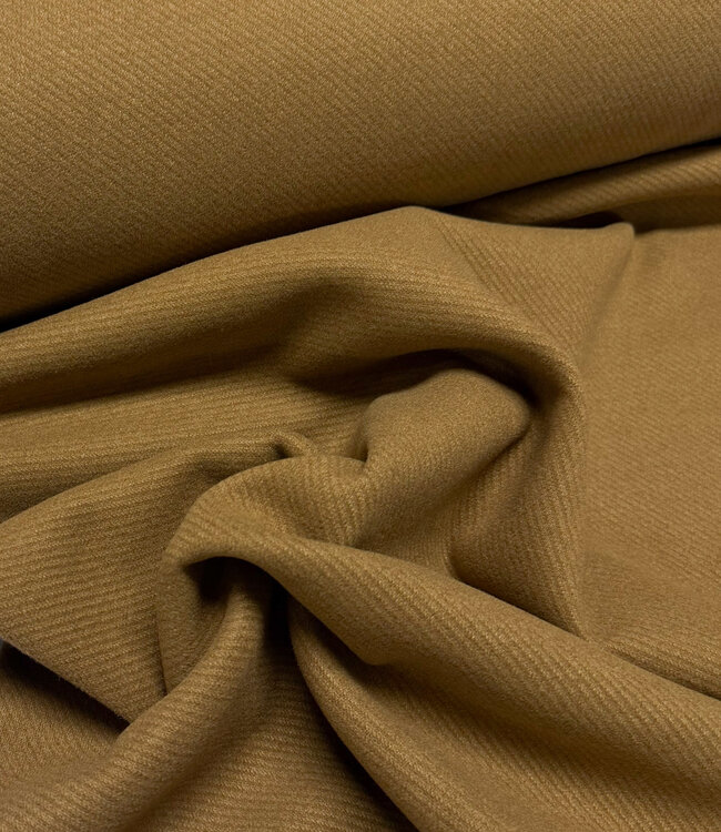 camel - cashmere touch mantelstof met keperstructuur - prachtig zachte kwaliteit