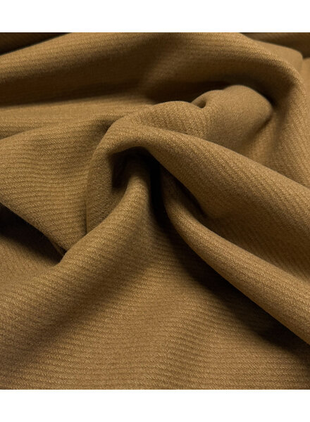 camel - cashmere touch mantelstof met keperstructuur - prachtig zachte kwaliteit