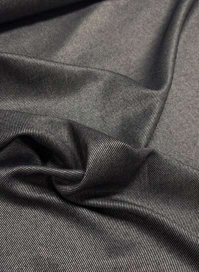 antraciet twill stripes -  geweven bamboe - gerecycleerde, heel soepelvallende stof en geen kreuk