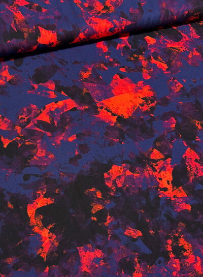 Swafing Shrubbery by Thorsten Berger -viscose rood en blauw