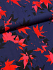 Swafing red leaves on navy - viscose