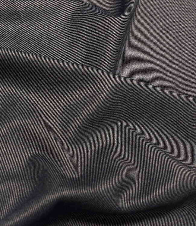 antraciet twill stripes -  geweven bamboe - gerecycleerde, heel soepelvallende stof en geen kreuk