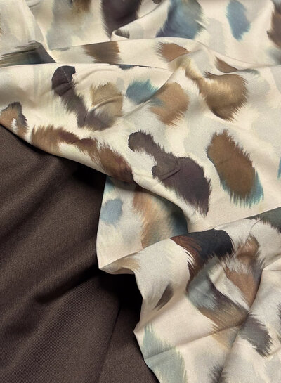 brown - woven bamboo - recycled, very soft fabric and no wrinkles