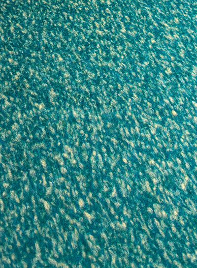 A la Ville petrol green and beige - beautiful woven coat fabric