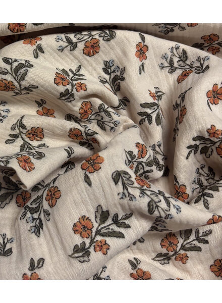 twigs and a flower - double gauze / tetra