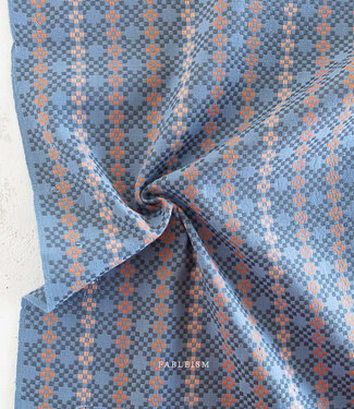 Fableism jacquard cotton mosaic Lucky Loom - Blue