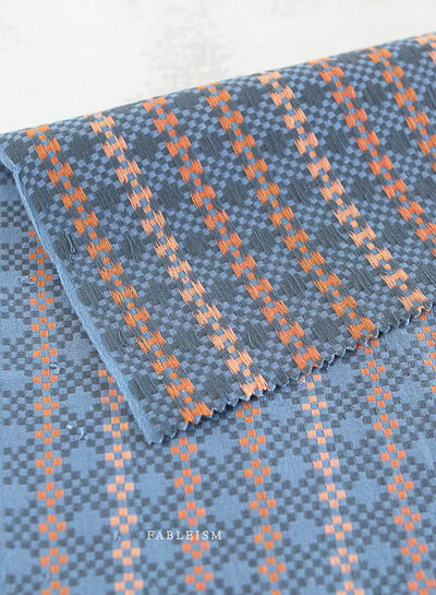 Fableism jacquard cotton mosaic Lucky Loom - Blue