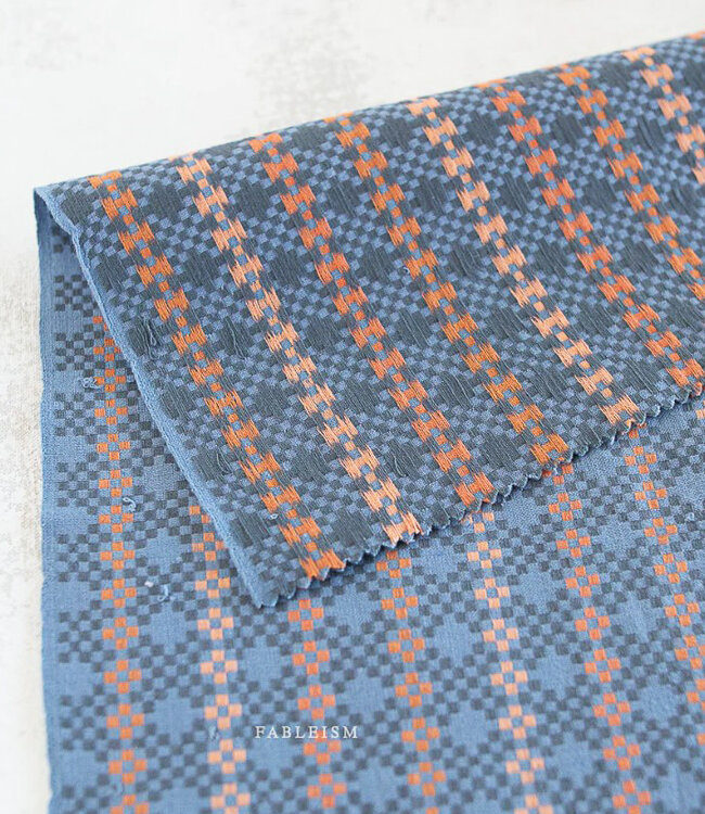 Fableism jacquard cotton mosaic Lucky Loom - Blue