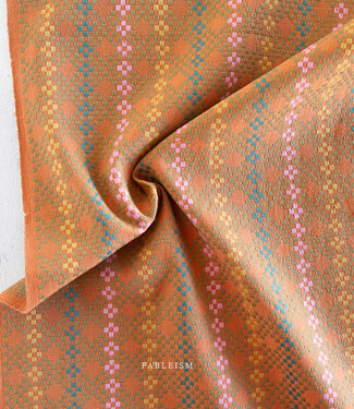 Fableism jacquard cotton mosaic Lucky Loom - Amaretto