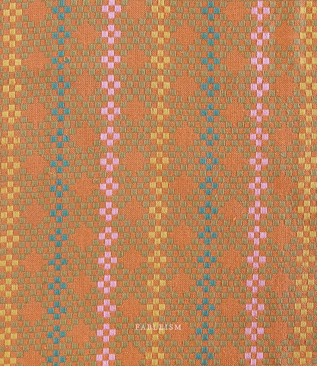 Fableism jacquard cotton mosaic Lucky Loom - Amaretto