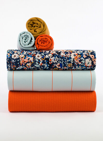 See You at Six Rib fabric - Baby blue