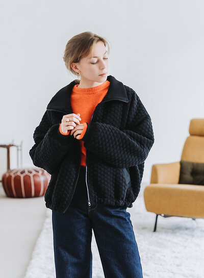 See You at Six Matelassé Pique Tricot - Black