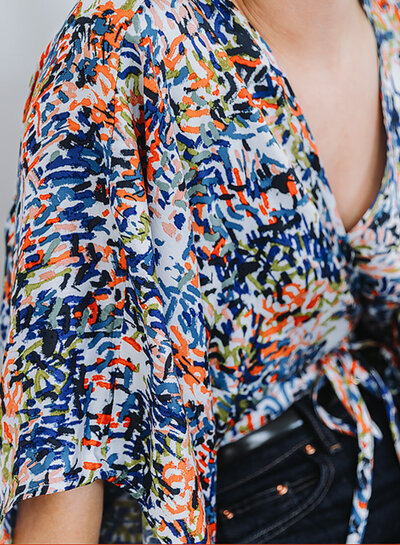 See You at Six Paint Fun - Ecovero Viscose Rayon Satin