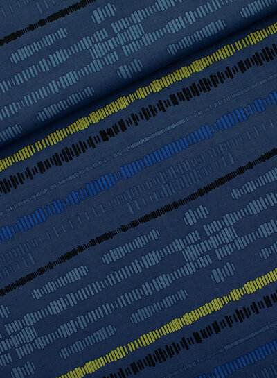 See You at Six Sound Waves - Cotton - Oceana Blue