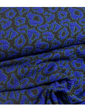 A la Ville Leopard blue with a touch of green - beautiful stretch jacquard