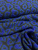 A la Ville Leopard blue with a touch of green - beautiful stretch jacquard