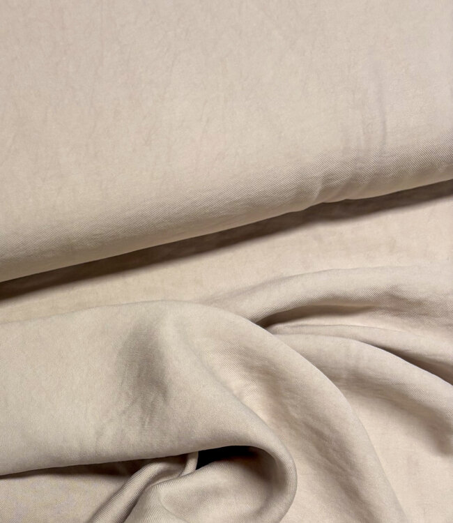 licht beige - geweven viscose twill - mooie drape