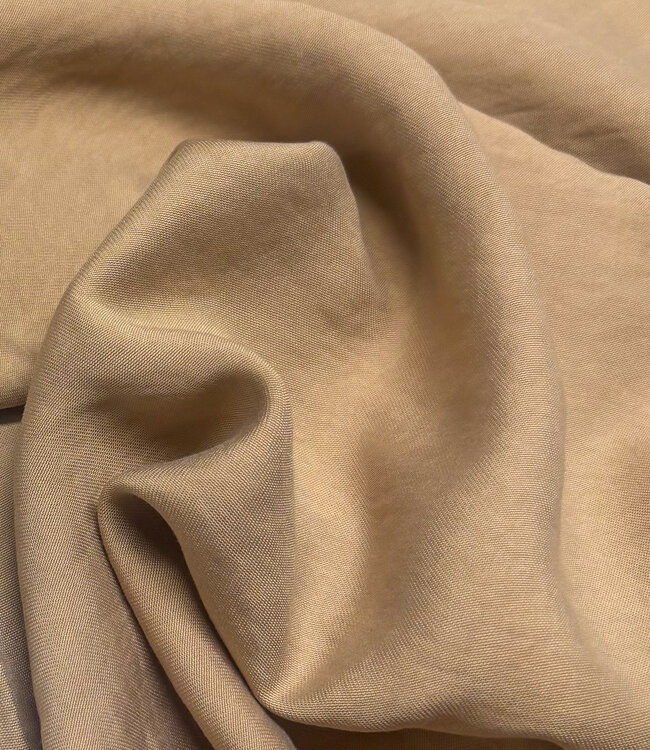 rozig beige - geweven viscose twill - mooie drape