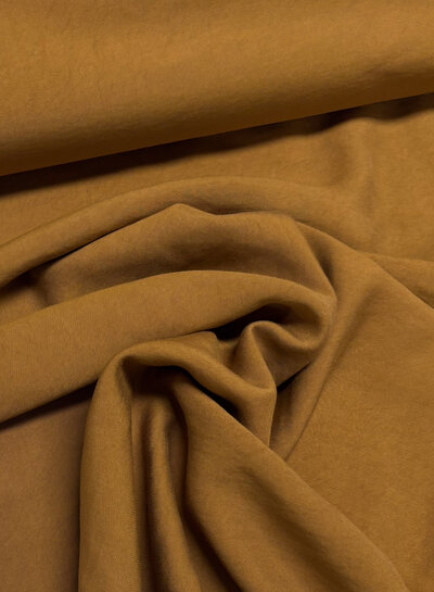 camel - geweven viscose twill - mooie drape