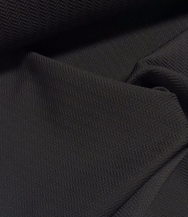 deadstock stevige retro lycra zwart met visgraat motief