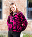Atelier Jupe wollen Teddy bloemenstof zwart en fuchsia