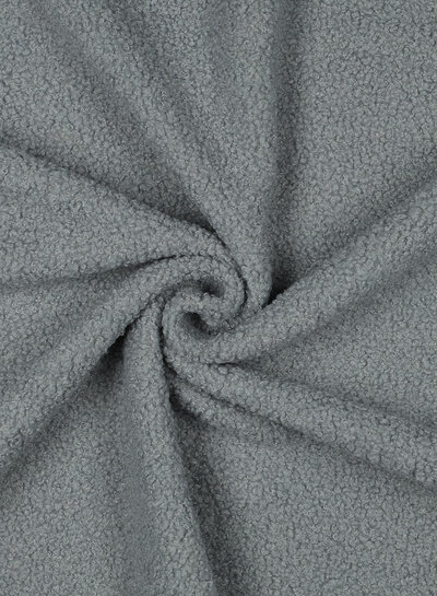 vergrijsd blauw - teddy boucle double face met fleece