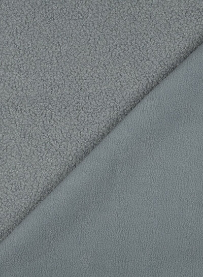 grayish blue - teddy boucle double-faced with fleece