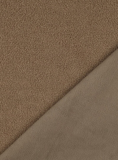 zand - teddy boucle met fleece binnenkant