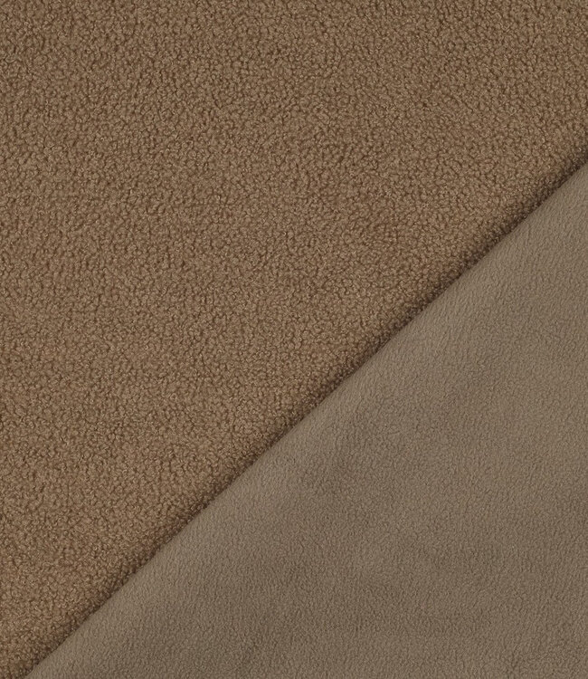 zand - teddy boucle double face met fleece