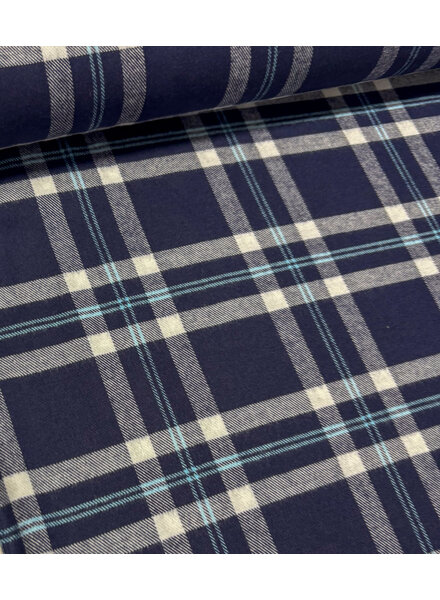 Swafing Yukon blauw/wit  ruiten - flanel