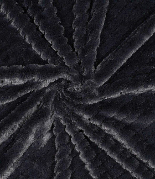 antraciet faux fur - stripes