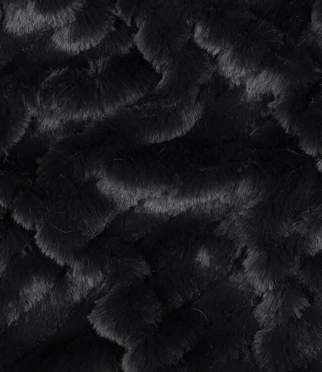 antraciet faux fur - stripes
