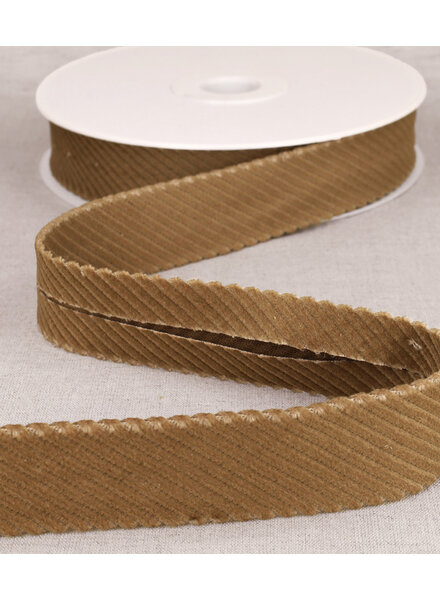 rib velours biais 30 mm - camel per meter