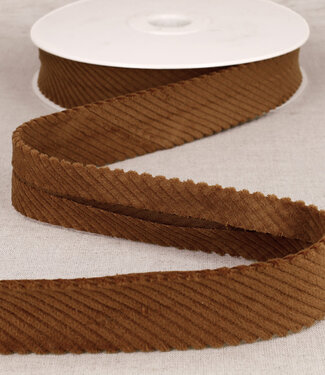 rib velor bias 30 mm - cognac per meter