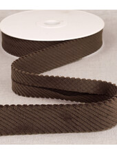 rib velor bias 30 mm - dark brown per meter