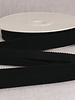 rib velor bias 25mm - black per meter