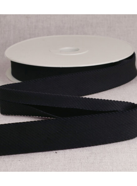 rib velor bias 25mm - navy blue per meter