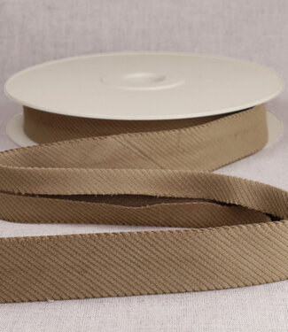 rib velor bias 25mm - camel per meter