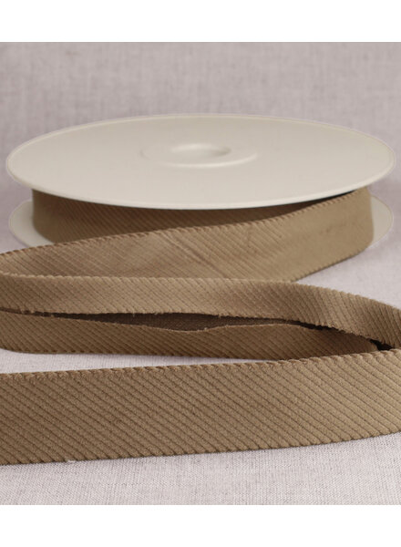 rib velor bias 25mm - camel per meter