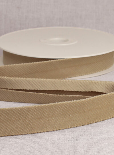 rib velours biais 25mm - beige per meter
