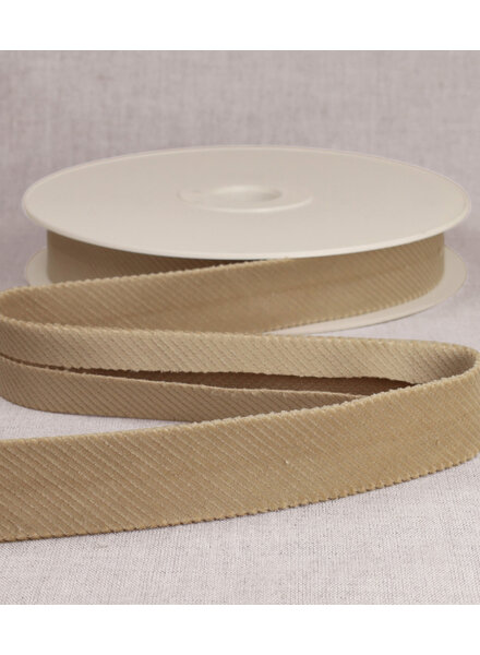 rib velours biais 25mm - beige per meter