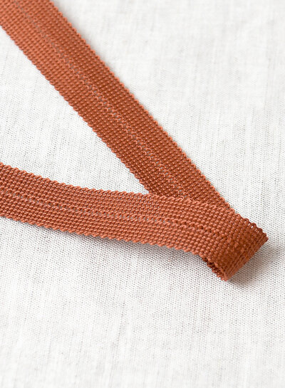 rust - pre-folded tresse bias 2 cm - per meter - decorative tresse per meter